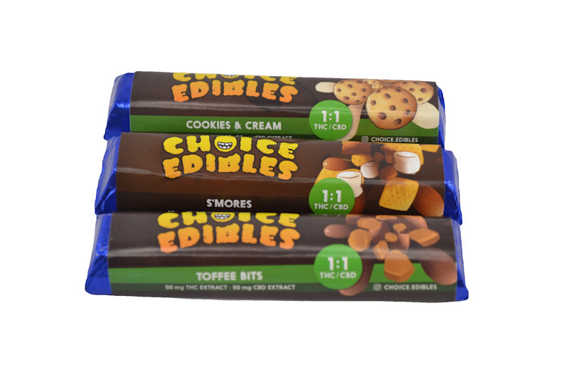 Choice Edibles 1:1 Chocolate Bars 100mg